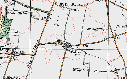 Old map of Abney Wood in 1922