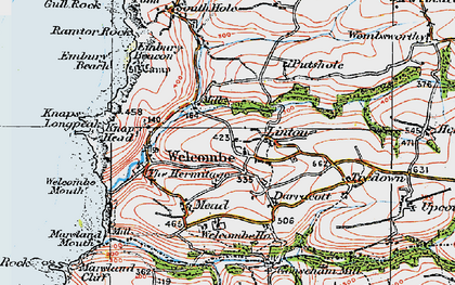 Old map of Welcombe in 1919