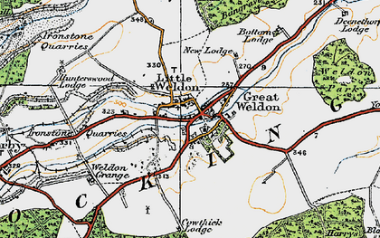 Old map of Weldon in 1920