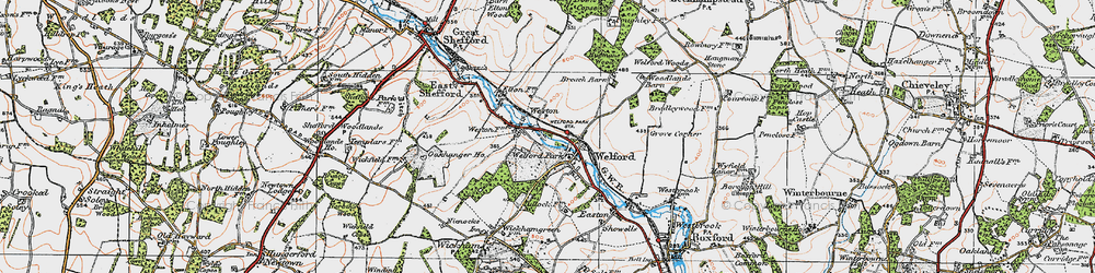 Old map of Welford in 1919