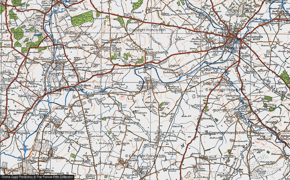 Old Map of Welford-on-Avon, 1919 in 1919