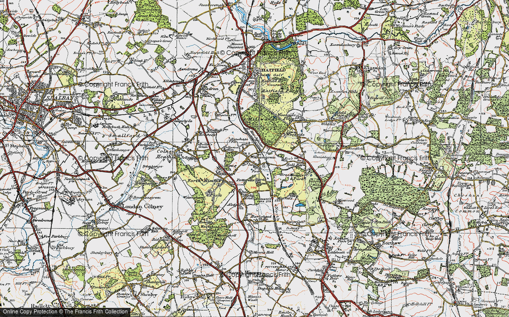 Old Map of Welham Green, 1920 in 1920