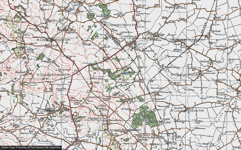 Old Map of Well, 1923 in 1923