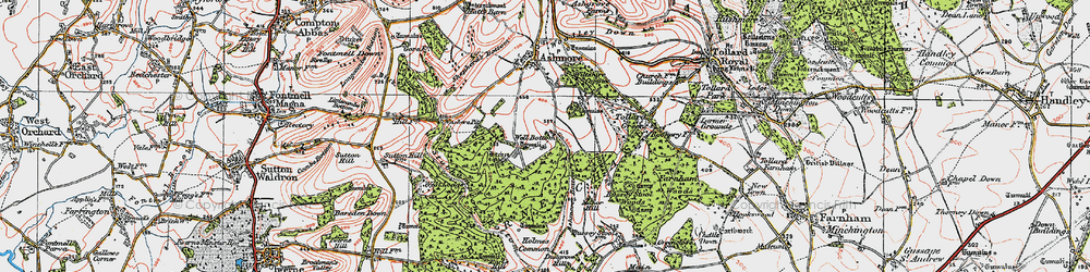 Old map of Well Bottom in 1919
