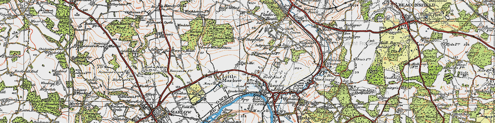 Old map of Well End in 1919