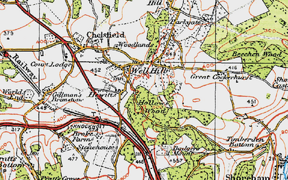 Old map of Well Hill in 1920
