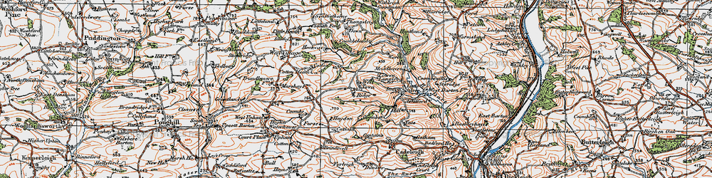 Old map of Well Town in 1919
