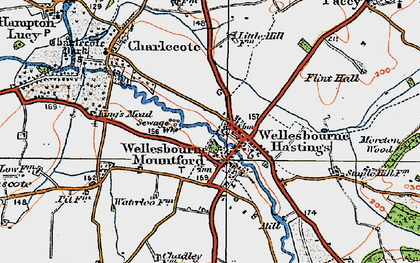 Old map of Wellesbourne in 1919