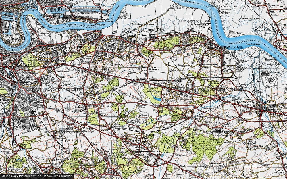 Old Map of Welling, 1920 in 1920
