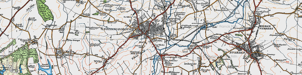 Old map of Wellingborough in 1919