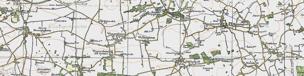 Old map of Wellingham in 1921