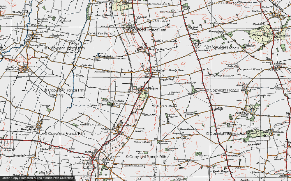 Old Map of Wellingore, 1923 in 1923