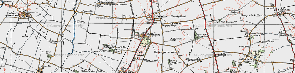 Old map of Wellingore in 1923