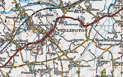 Old map of Wellington in 1919