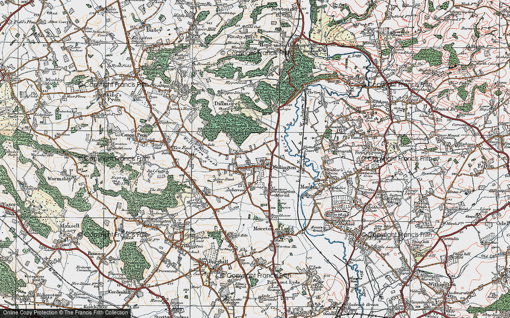 Old Map of Historic Map covering Wootton in 1920