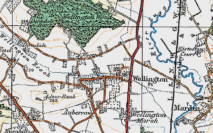 Old map of Burghope Wood in 1920