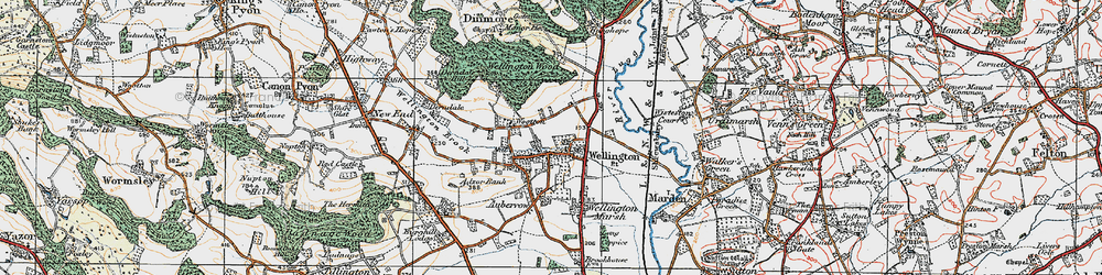 Old map of Burghope Wood in 1920