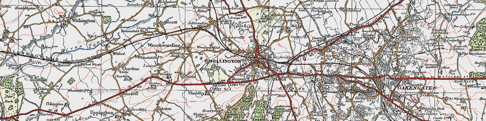 Old map of Wellington in 1921