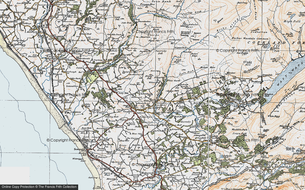 Old Map of Historic Map covering Blengdale in 1925