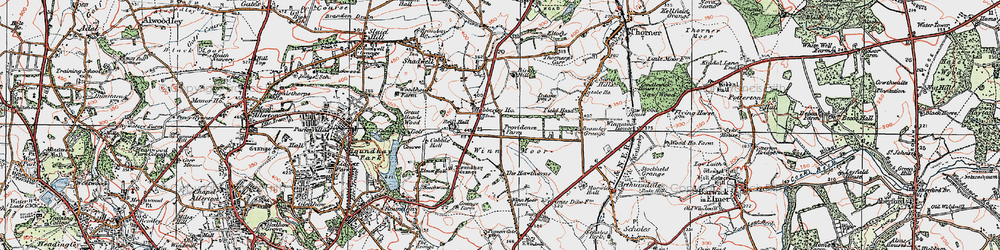 Old map of Wellington Hill in 1925