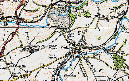 Old map of Wellow in 1919