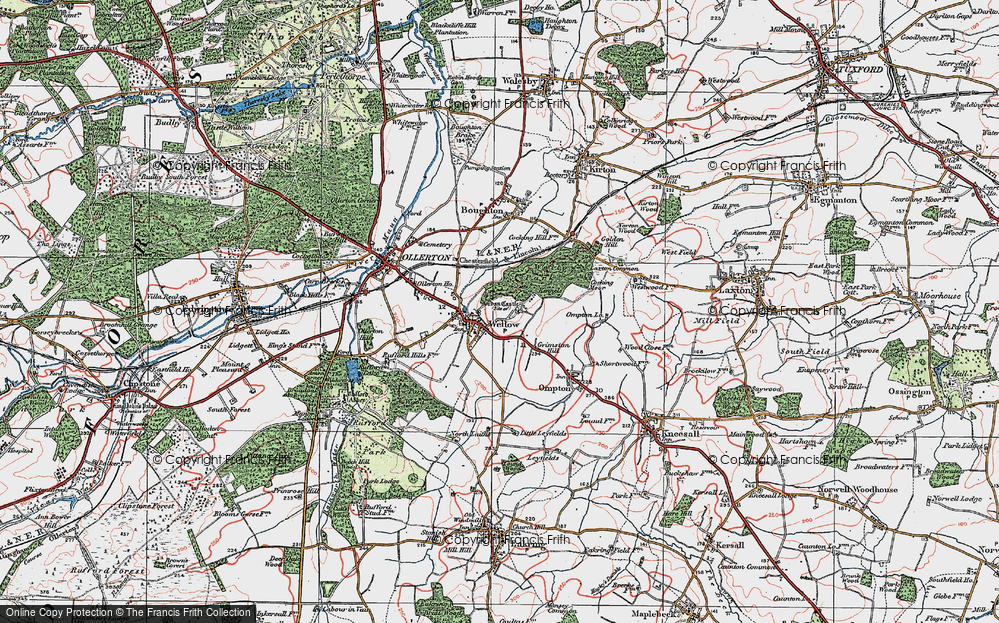 Old Map of Wellow, 1923 in 1923
