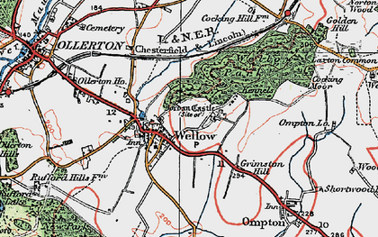 Old map of Wellow in 1923