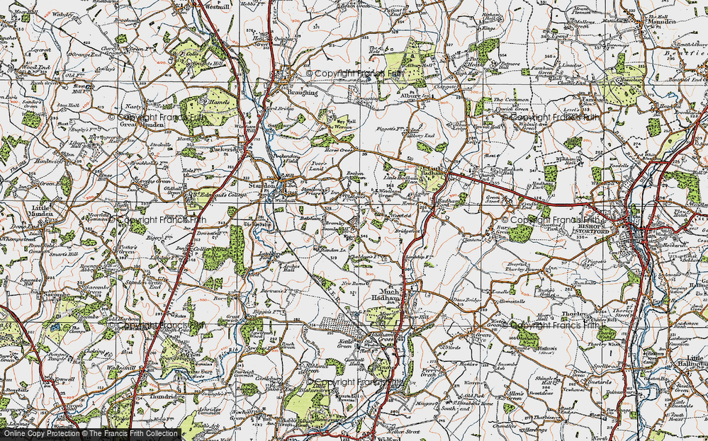 Old Map of Wellpond Green, 1919 in 1919