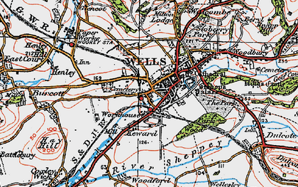 Old map of Wells in 1919