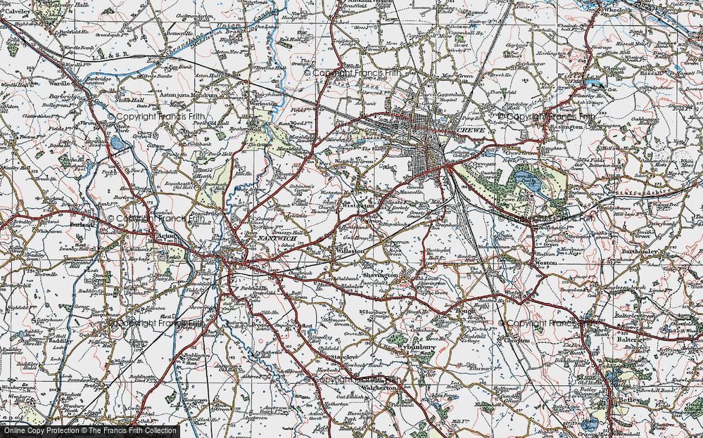 Old Map of Wells Green, 1921 in 1921