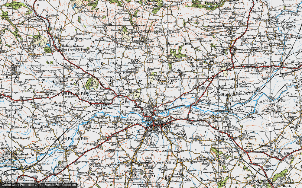 Old Map of Wellsprings, 1919 in 1919