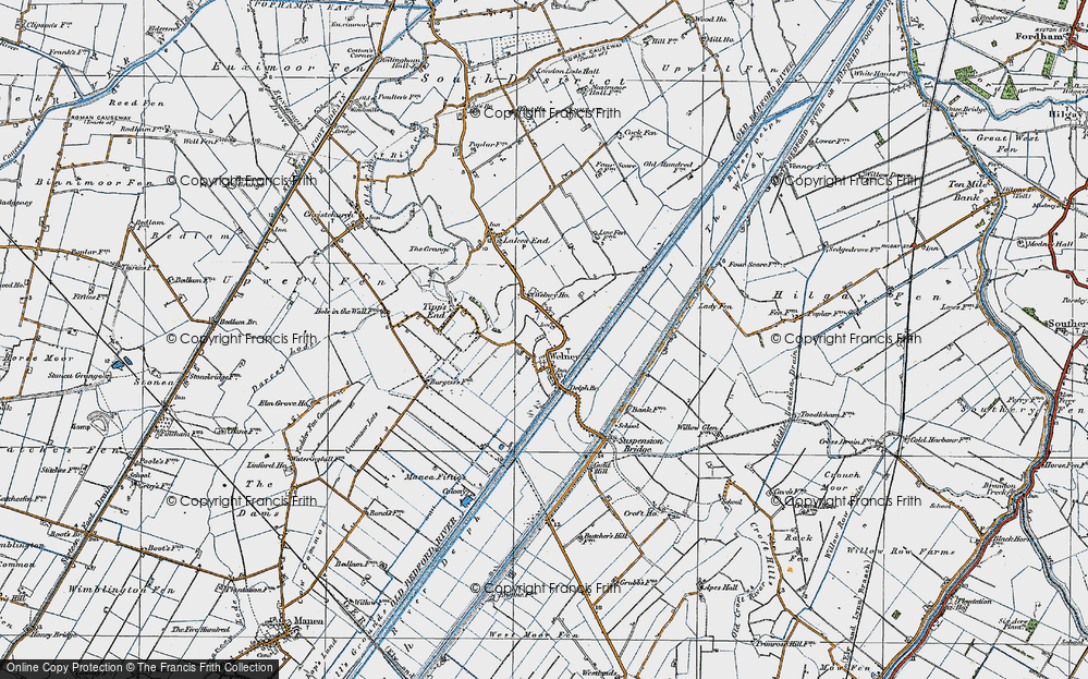Old Map of Welney, 1922 in 1922