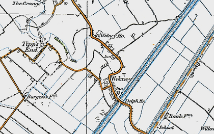 Old map of Welney in 1922