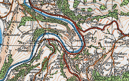 Old map of Welsh Bicknor in 1919