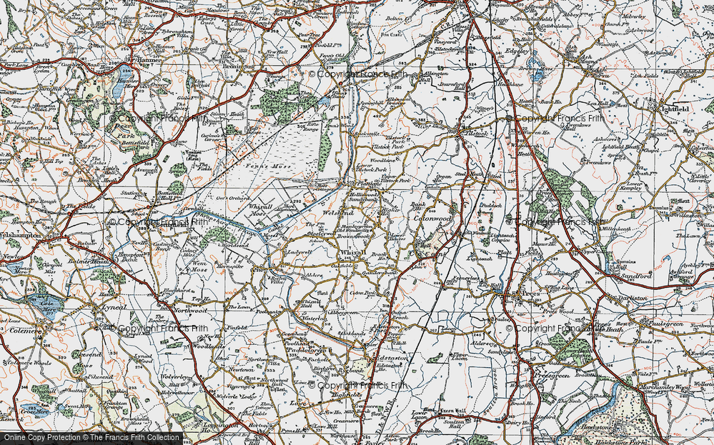 Old Map of Welsh End, 1921 in 1921