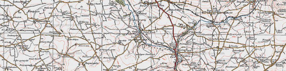 Old map of Welsh Hook in 1922