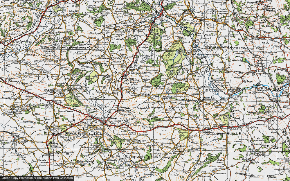 Old Map of Welsh St Donats, 1922 in 1922