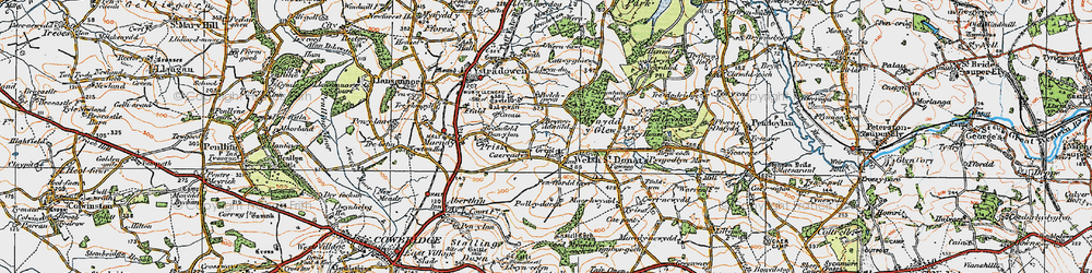 Old map of Welsh St Donats in 1922