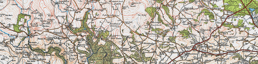 Old map of Ausewell Cross in 1919