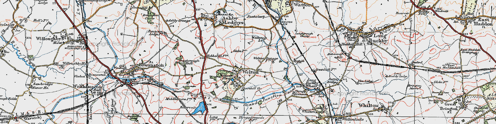 Old map of Welton in 1919