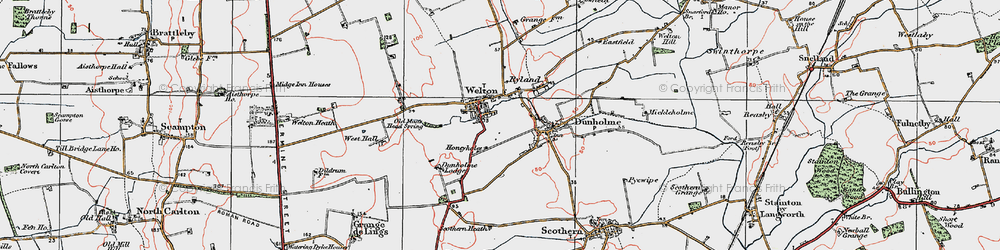 Old map of Welton in 1923