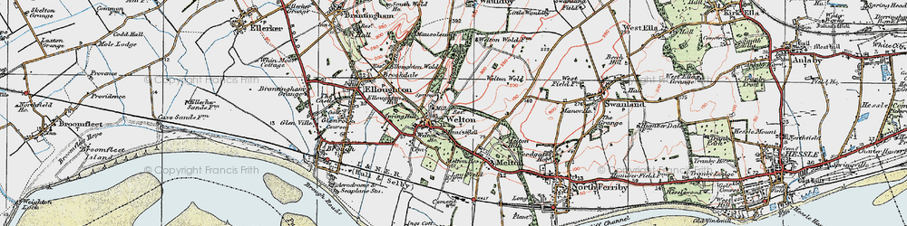 Old map of Welton Wold in 1924