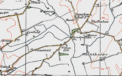 Old map of Welton Hill in 1923