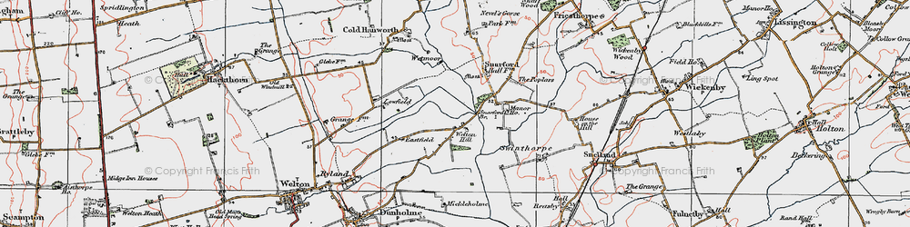 Old map of Welton Hill in 1923