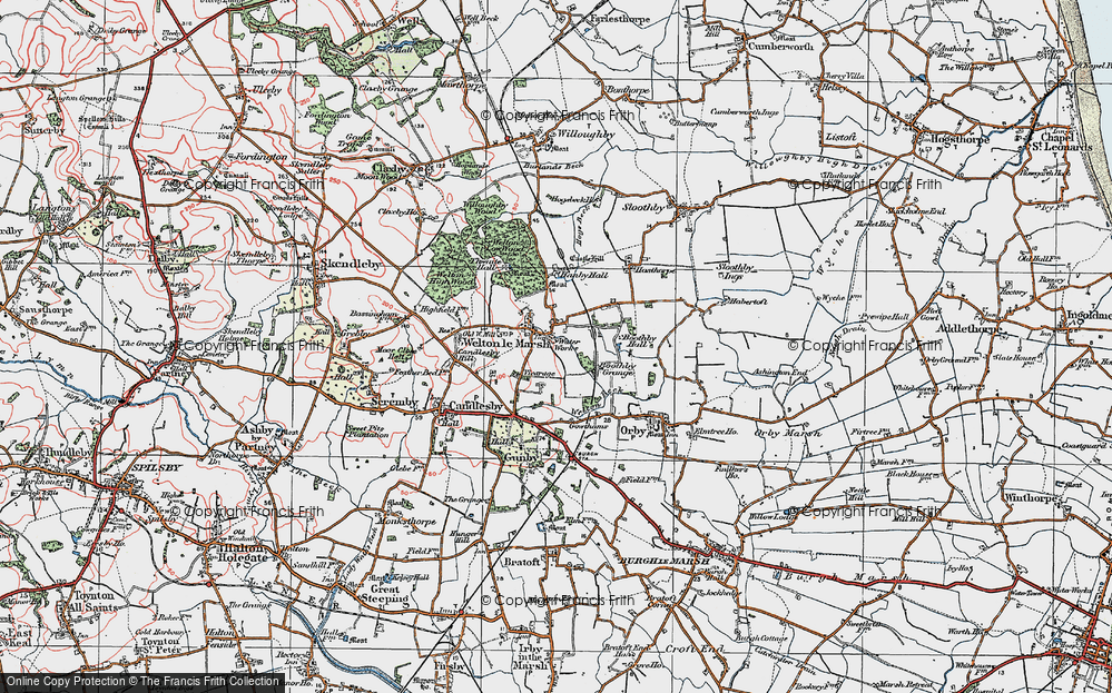 Old Map of Welton le Marsh, 1923 in 1923
