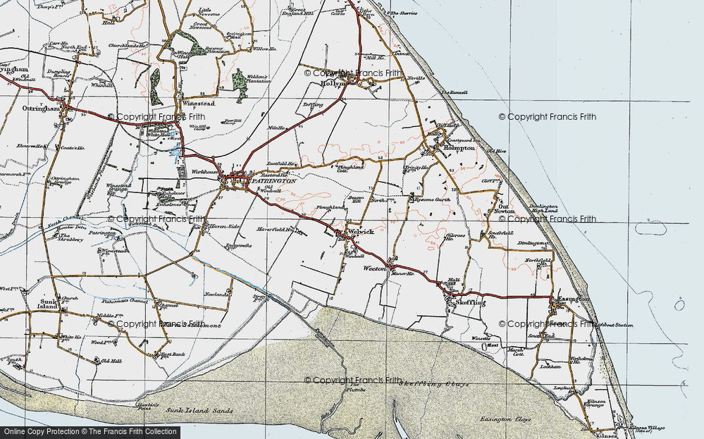 Old Map of Welwick, 1924 in 1924
