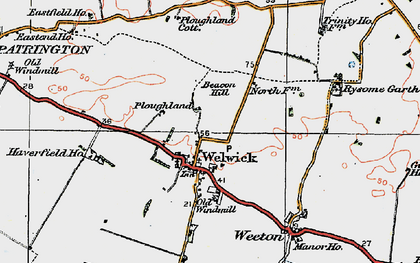 Old map of Welwick in 1924