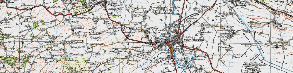 Old map of Wembdon in 1919