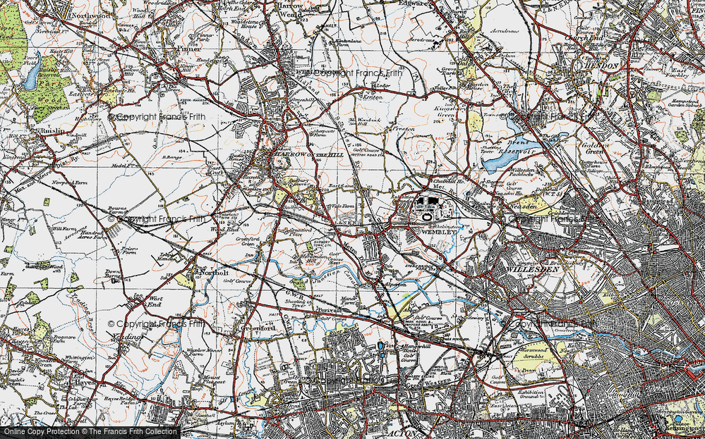Old Map of Wembley, 1920 in 1920