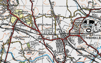 Old map of Wembley in 1920